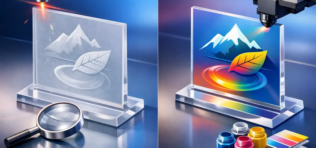 Engraving Versus Printing for Acrylic Displays
